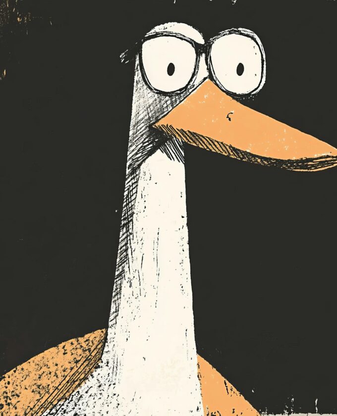 Whimsical Stork Illustration Whimsical Stork Illustration